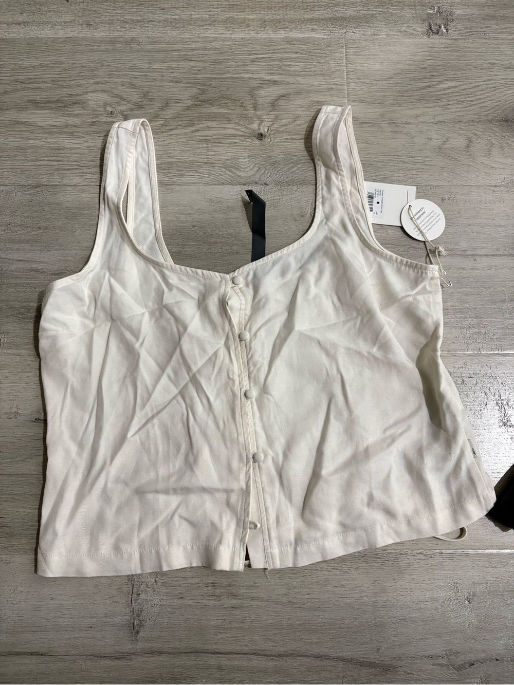 Vuori trestles twill button front top small